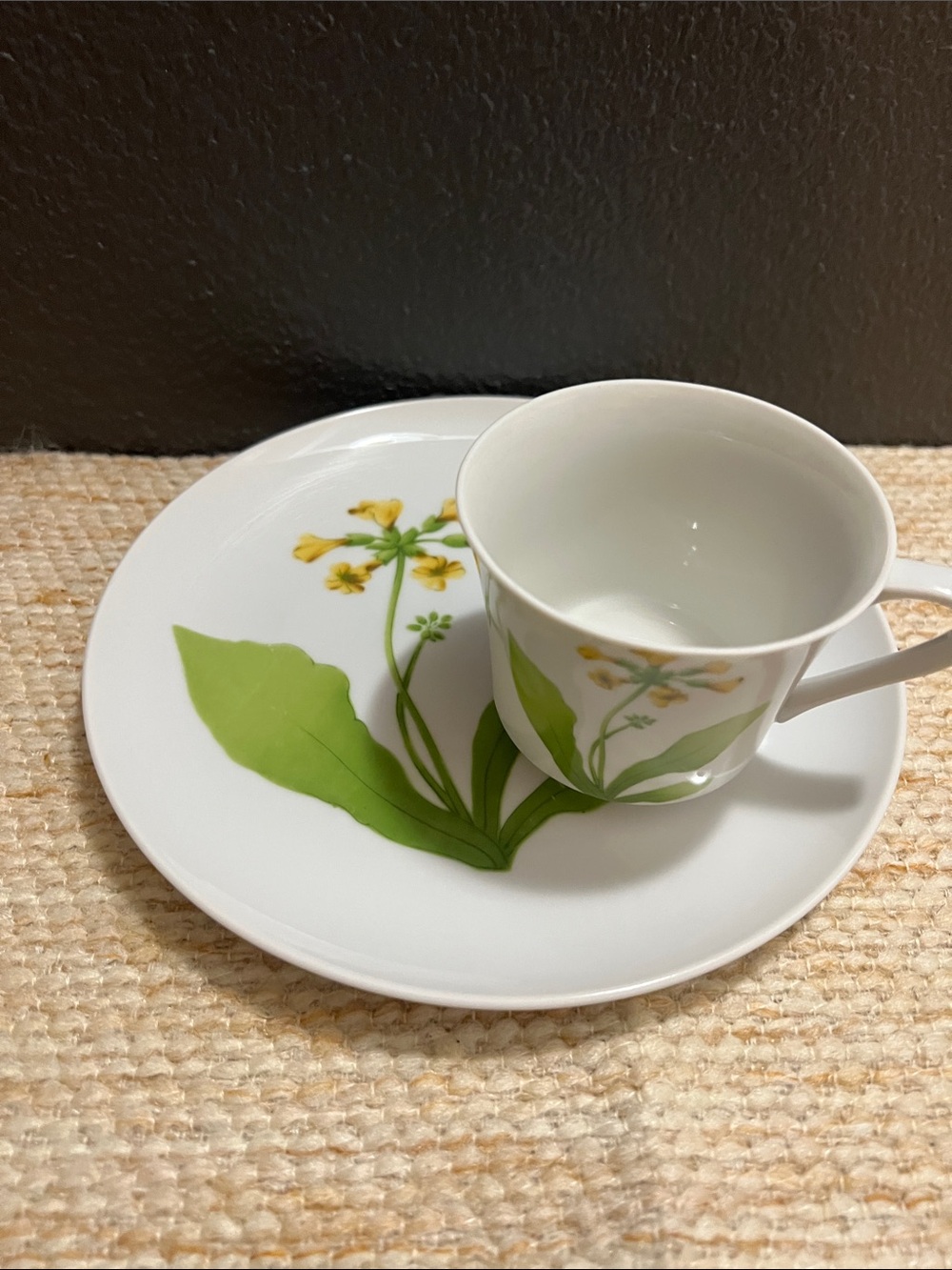 Tuileries Fine China Luncheon Plate and Teacup by Toscany Japan Yellow Flowers